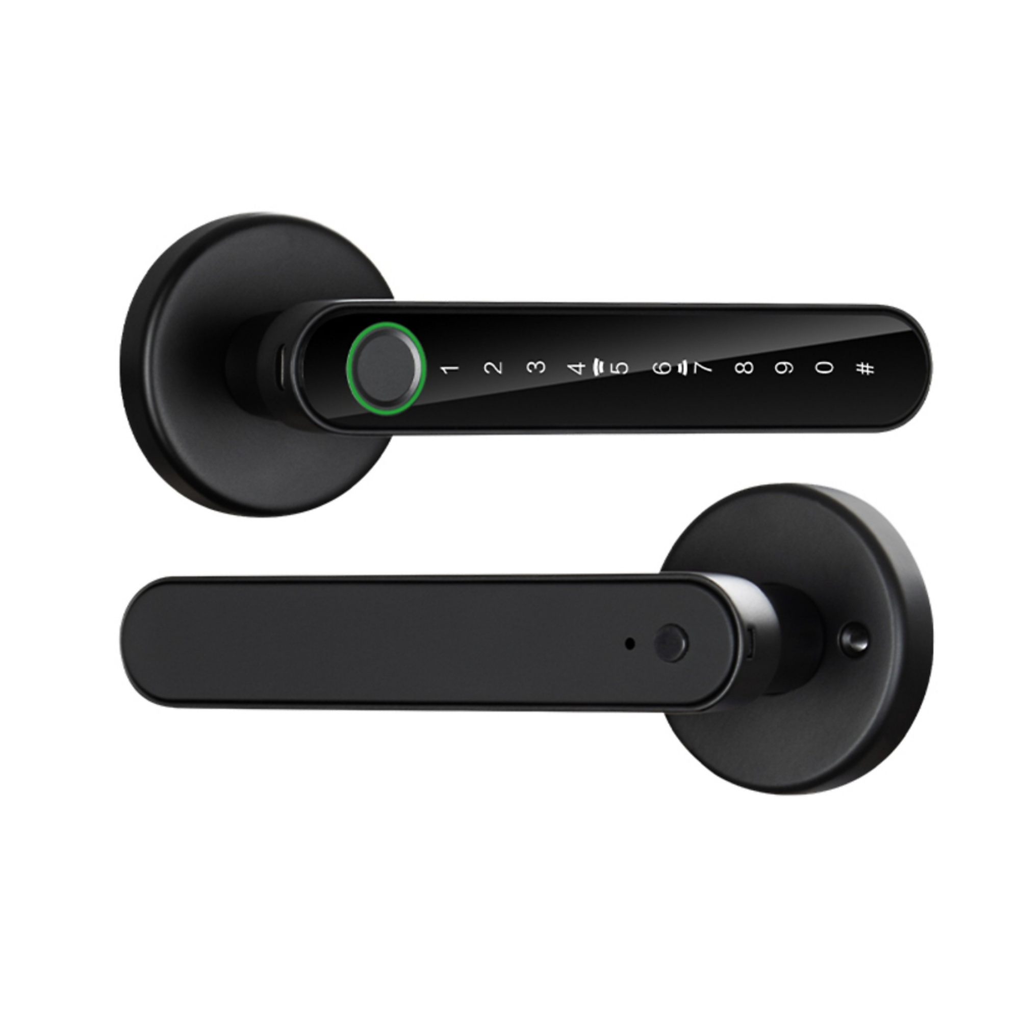 5 in 1 Corded Zinc Smart Lock Deadbolt, Keyless Entry Door Lock with Fingerprint Digital, APP Control in Black